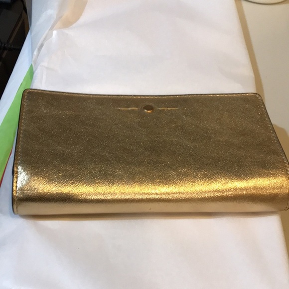 NWT J. Crew Convertible Wallet Bag Metallic Leather w/Chainlink Shoulder Strap - Picture 10 of 11